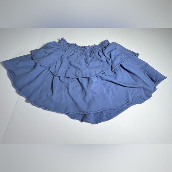 Aerie Weekend Ruffle Mini Skirt (Marbled Blue) - Picture 1 of 5